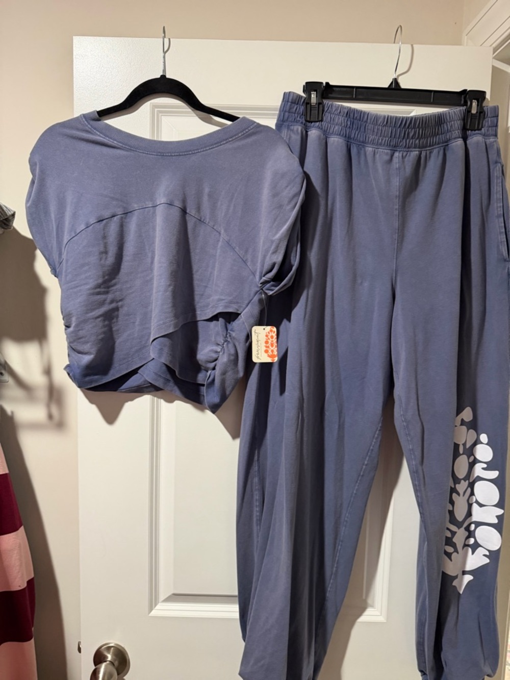 FP Movement by Free People Slate Blue Cropped Top & Jogger Set